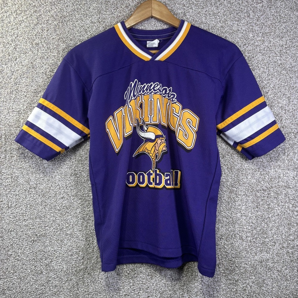 Minnesota‎ Vikings Shirt Boys Large Purple NFL Football GTS Mesh Jersey Style